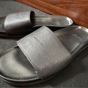 Buscemi Black Men’s Slippers S lides Leather US Size 10.5 11 EU 44 Made In Italy